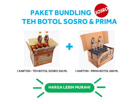 Jual PAKET BUNDLING TEH BOTOL SOSRO 350 ML PRIMA 600 ML PAKET