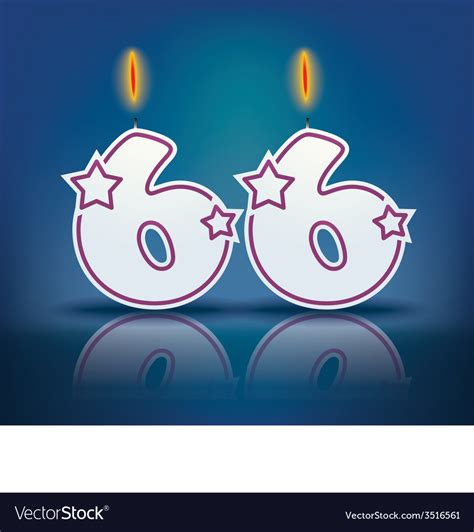 Birthday Candle Number 66 Royalty Free Vector Image