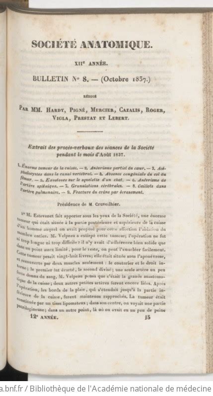 Bulletins De La Soci T Anatomique De Paris Gallica