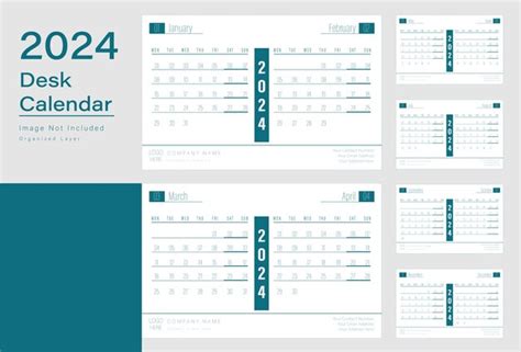 Mesa Moderna De Vetores Design De Calendário 2024 Vetor Premium