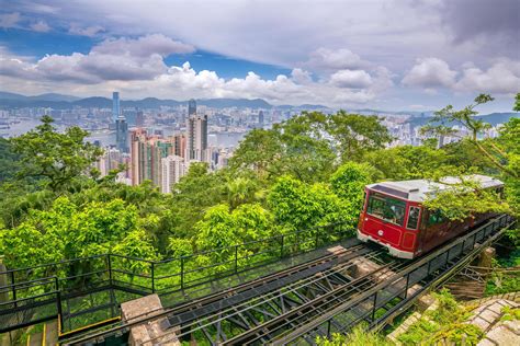 Victoria Peak Tram and Hong Kong city skyline in China 1310063 Stock ...