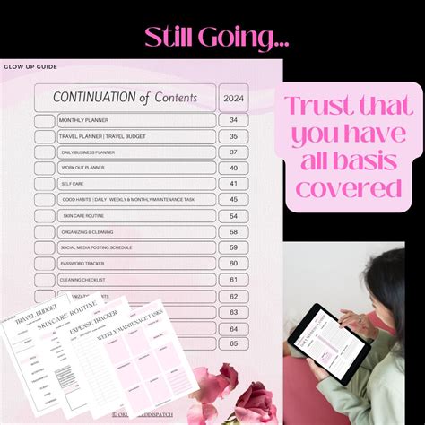 Ultimate Glow Up Guide Glow Up Planner Self Care New Year New You Skin Care Budget Planner