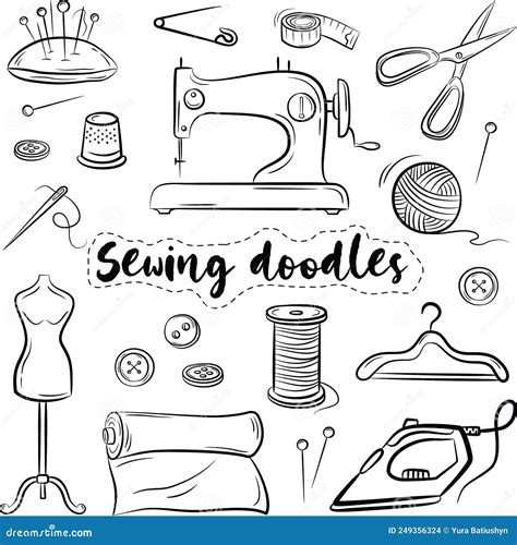 Sewing Set Doodle Kit For Fashion Designer To Sew Tailoring Shop