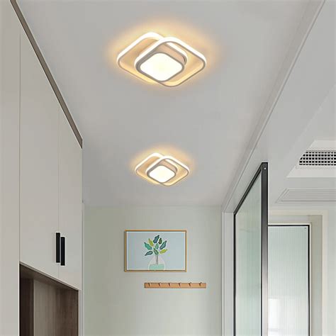 Plafoniera Led Moderna Senqiu Forma Patrata W Lm Lumina