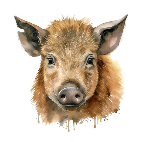 Watercolor Boar Clip Art Watercolor Hand Drawn Clip Art Png