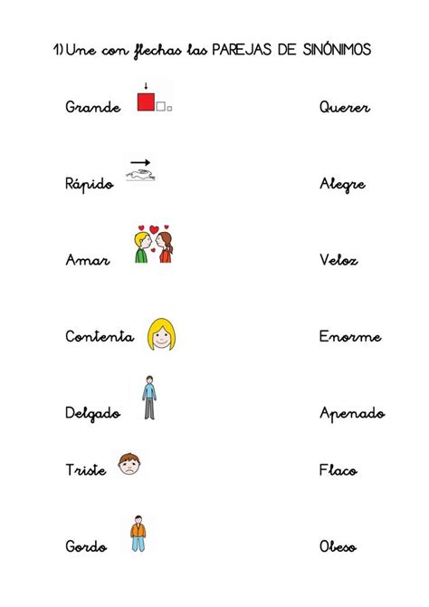 Sinónimos free worksheet