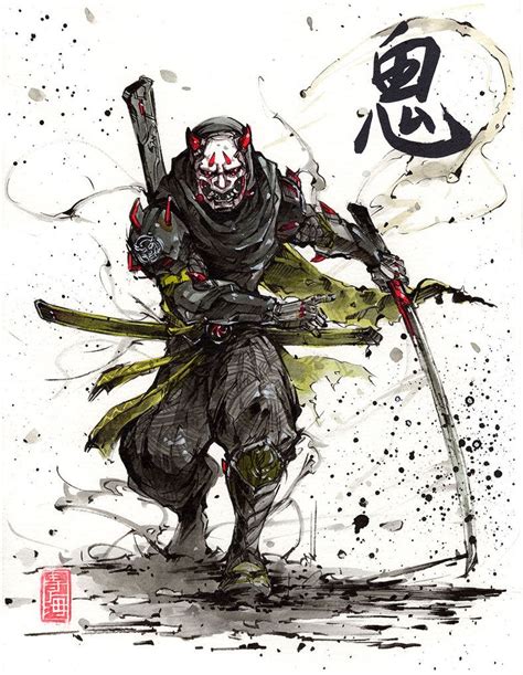 Demon Samurai Genji by MyCKs Oni Samurai, Urban Samurai, Samurai Tattoo, Samurai Warrior ...