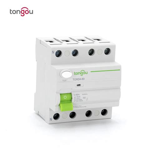 TONGOU Din Rail Earth Leakage Current Breaker DC RCCB RCD 2P 63A 30mA