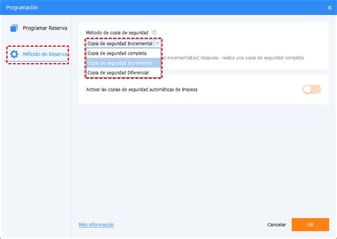 Cómo hacer copia de seguridad incremental y diferencial en Windows 10 11