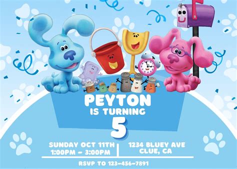 Blue S Clues Invite Blue S Clues Birthday Invitation Etsy Hong Kong