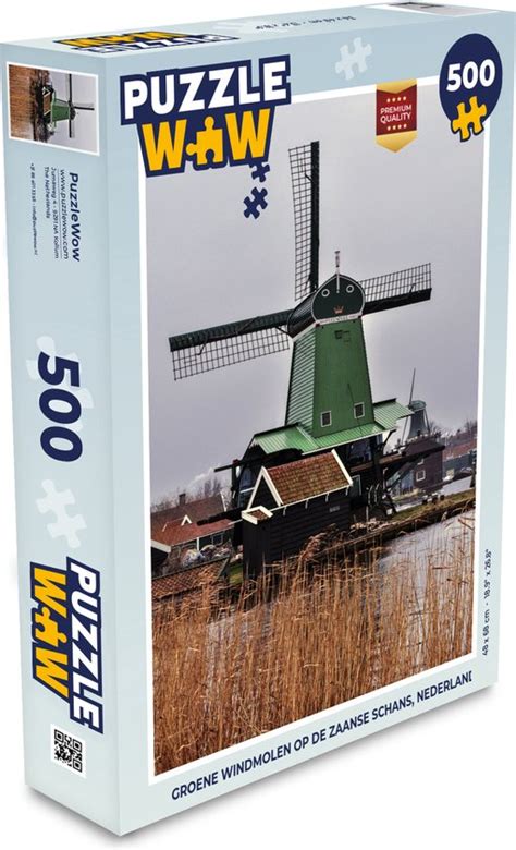 Puzzel Groene Windmolen Op De Zaanse Schans Nederland Legpuzzel