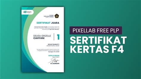 Cara Membuat Desain Sertifikat Keren Dari Aplikasi Pixellab I Free Plp