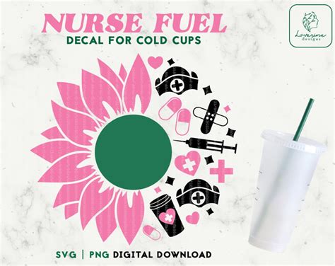 Nurse Fuel Oz Venti Cold Cup Svg Nurse Life Cold Cup Svg Etsy