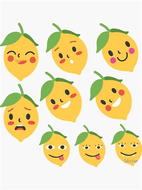 Cute Lemons Emotes Stickers Collection Sticker For Sale By Olivvier