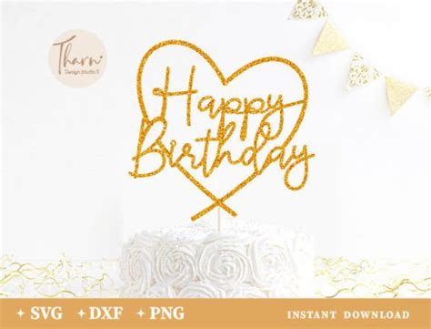 534 Birthday Cake Topper Svg Designs Graphics