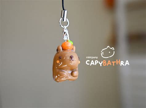 Mini Capybara capybathra Yuzu Polymer Clay Phone Charm - Etsy Canada in 2024 | Polymer clay ...