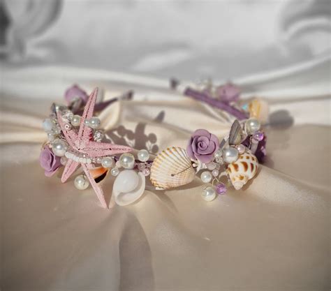 Beach Bridal Tiara Wedding Shell Headpiece Mermaid Headband Etsy