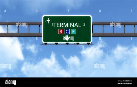 Airport Highway Road Sign 3D Illustration Stock Photo - Alamy