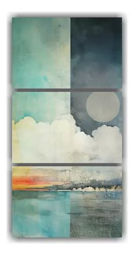 60x120cm Cuadro Visual Arco Iris Teal Y Plateado Flores Cuotas Sin