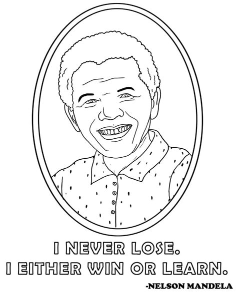 Nelson Mandela Drawing Easy Sketch Coloring Page