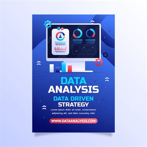 Free Vector Gradient Data Analysis Poster Template