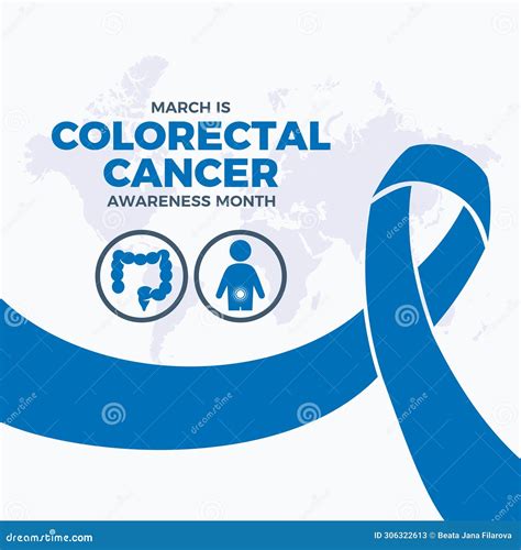 March Is Colorectal Cancer Awareness Month Poster Vector Illustration