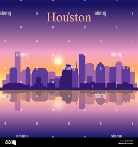 Houston City Skyline Silhouette Background Vector Illustration Stock