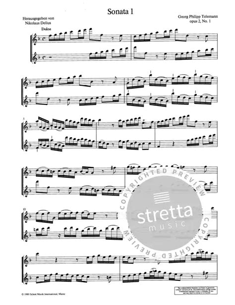 6 Sonaten Op 2 Von Georg Philipp Telemann Im Stretta Noten Shop Kaufen