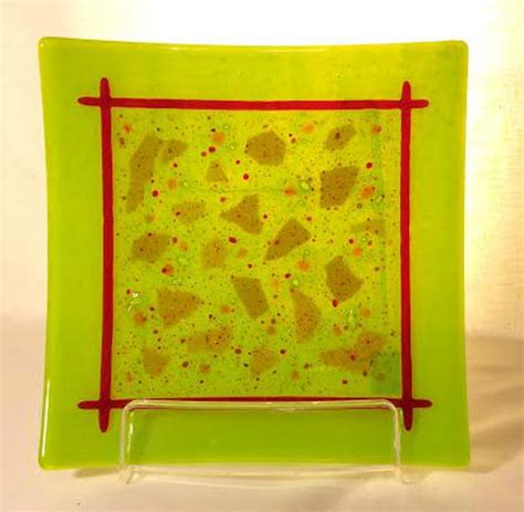 Square Fused Glass Plate Opaque Spring Green Fused Glass W Etsy