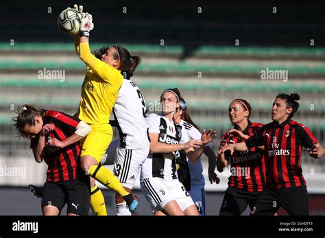 Maria Korenciova Of Ac Milan Jumps To Catch The Ball Above Team Mate