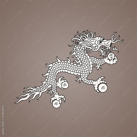 Dragon from the flag of Bhutan Stock Vector | Adobe Stock