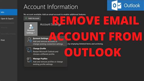 Remove Email Account From Outlook Youtube