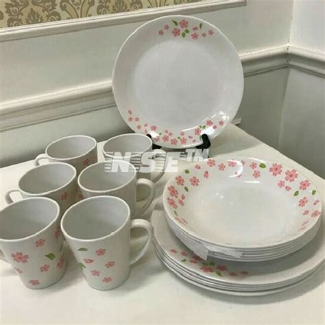 NEW 18PCS SAKURA MELAMINE DINNER SET ALA CORELLE SET CAWAN PINGGAN