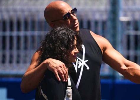 Vin Diesel And Michelle Rodriguez Arrive At The Miami Gp Circuit Ahead Of Race Weekend To