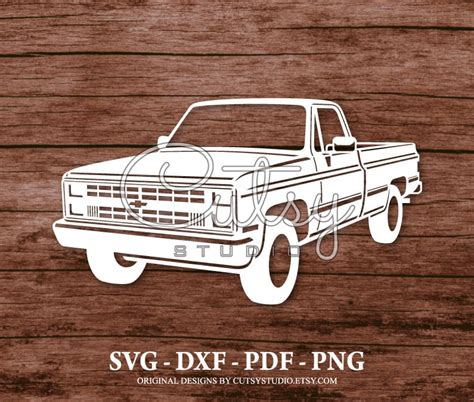 Svg Chevy C20 Pickup Truck Silhouette Cut Files Designs Clip Etsy