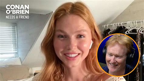 Conan Meets A Redheaded Model Conan Obrien Needs A Fan Youtube