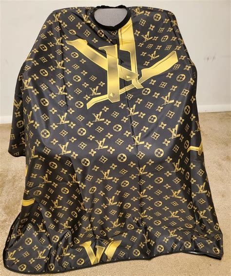 Barber Hair Cutting And Styling Cape Luxury Style Drape Black Gold Cape