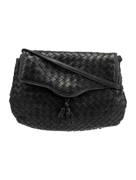 Bottega Veneta Nappa Intrecciato Crossbody Bag Black Crossbody Bags