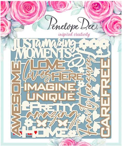 Penelope Dee Botanica Chipboard Word Sentiments Scrapbook Superstore