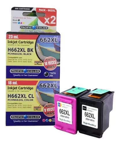 Pack Tintas 662 Xl Negro color Pacific Color Cuotas sin interés