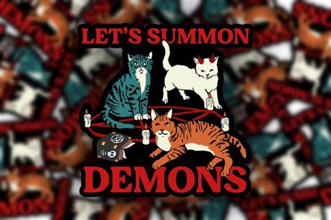 Lets Summon Demons Sticker Vintage Halloween Decal Retro Spooky