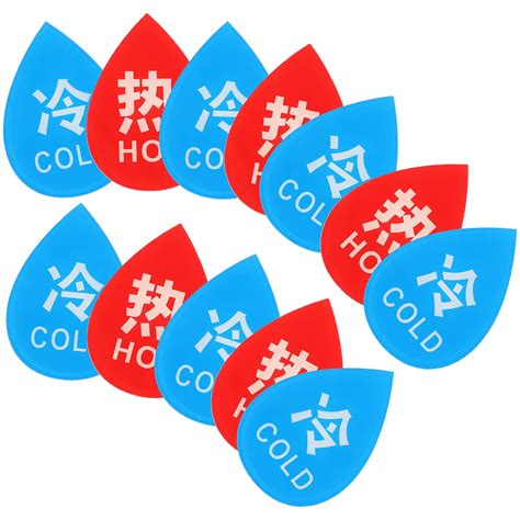 Pcs Emblems Faucet Water Temperature Labels Drop Shape Signs Hot Walmart