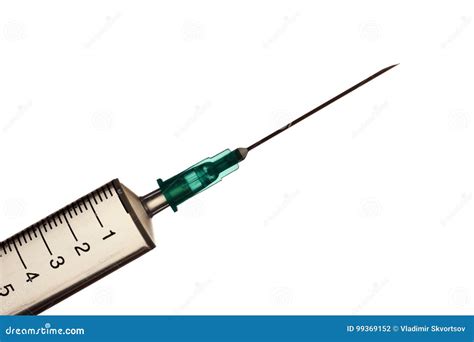 Medical Syringe Needle Isolated On White Macro Stock Photo Image Of