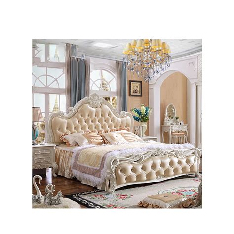 Luxury White Bedroom Furniture Modern Leather Bed Storage Multifunction Latest Double Bed Design