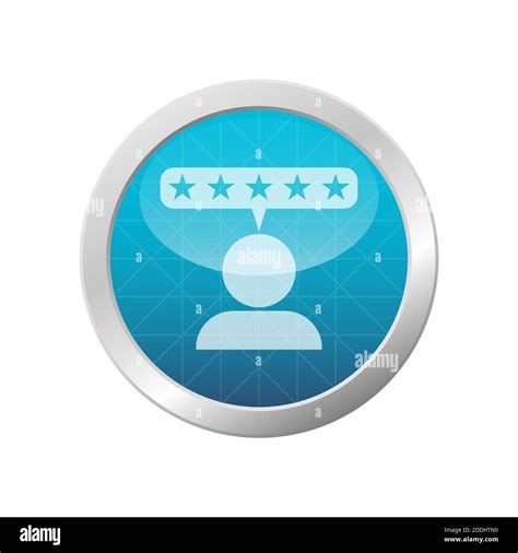 Five Star Reviews Icon Satisfied Customer Sign Light Blue Circle