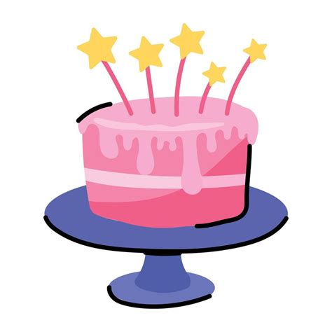 Birthday Cake Doodle Sticker Is Up For Premium Use 10505385 Vector Art