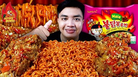 Mukbang Ayam Geprek Bensu Level 15 Mie Samyang Mala 4x Spicy Asmr Ayam Geprek Youtube