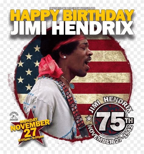 Happy 75th Birthday Jimi Hendrix - Jimi Hendrix, HD Png Download ...