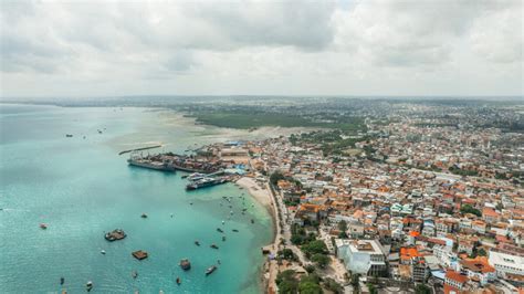 Aerial View Of Zanzibar Island In Tanzania Driftwood Beach Lodge