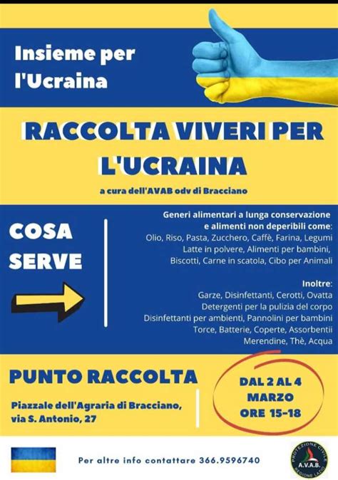 Raccolta Di Viveri Dell Avab Bracciano Per L Ucraina Terzo Binario News